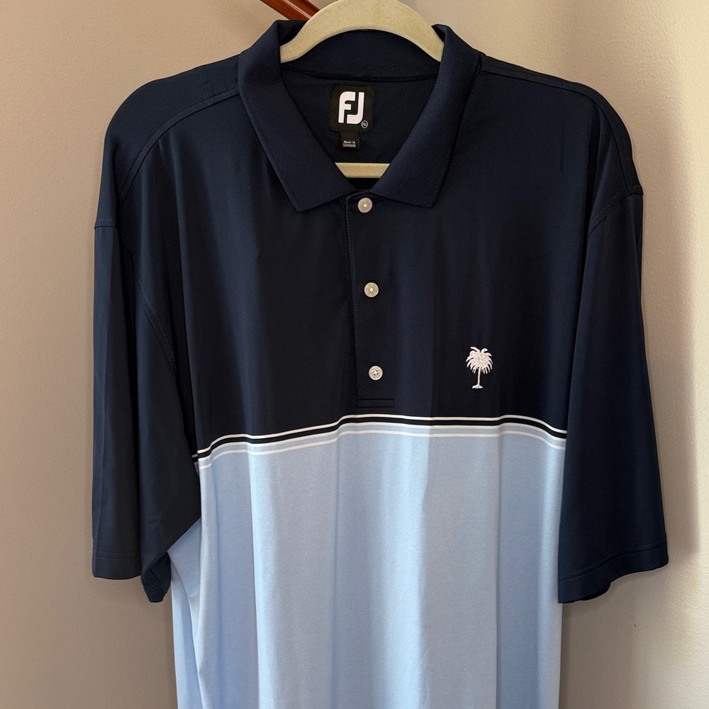 FootJoy Men's Polo in Dark and Light Blue